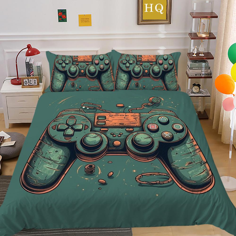 Set de husă de pat cu imprimare pentru consola de jocuri 3D Lenjerie de pat pentru acasă Lenjerie de pat de o singură dimensiune pentru băiat Copil