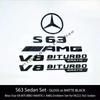 3D ABS Чорно-сріблястий S63 S65 Емблема Літери V8 BITURBO 4MATIC Значок AMG Наклейка Для Mercedes Benz W222 S63 S65 AMG Аксесуари