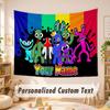 Custom Name Text Tapestry,Rainbow Friends Boho Wall Hanging, Decorative Backdrop Tapestry For Room