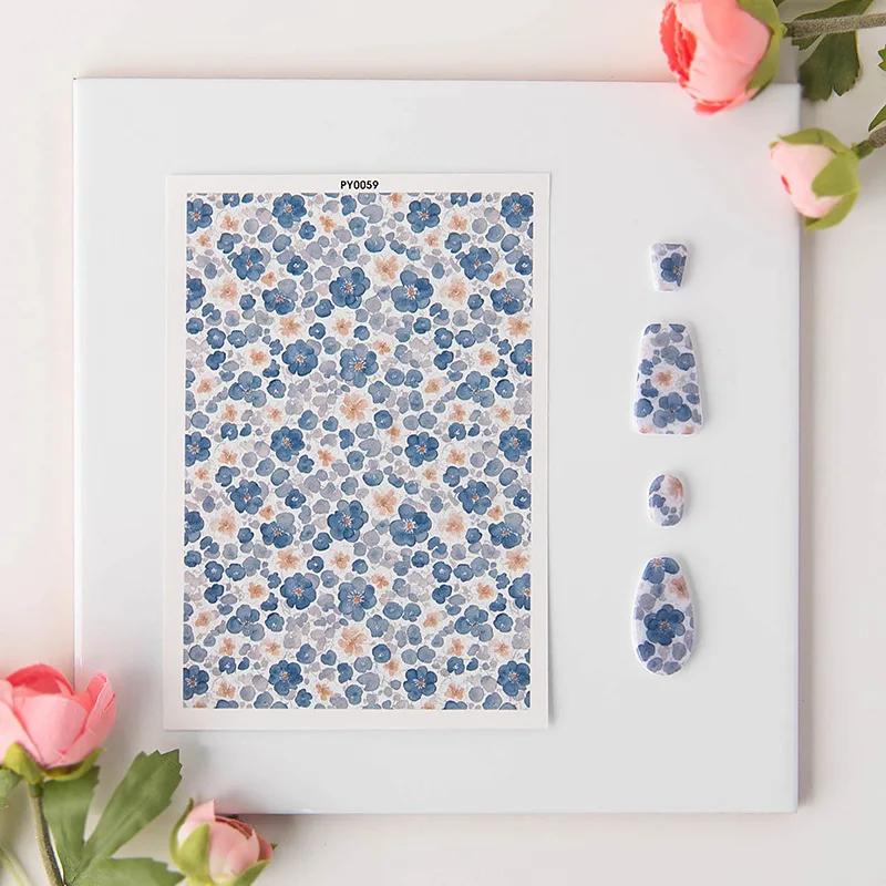 Flower Plant Butterfly Painted Pattern Polymer Clay Watercolor Transfer Paper Earring Jewelry Pottery DIY Water-soluble Stickers