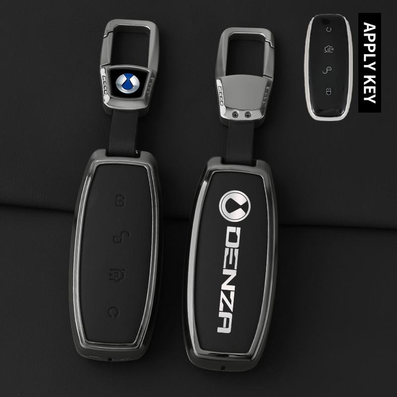 Car Smart Remote Key Fob Cover For Denza D9 Dm-I Great Wall Pickup Truck Key Cover Zinc Alloy Leather Protective Case