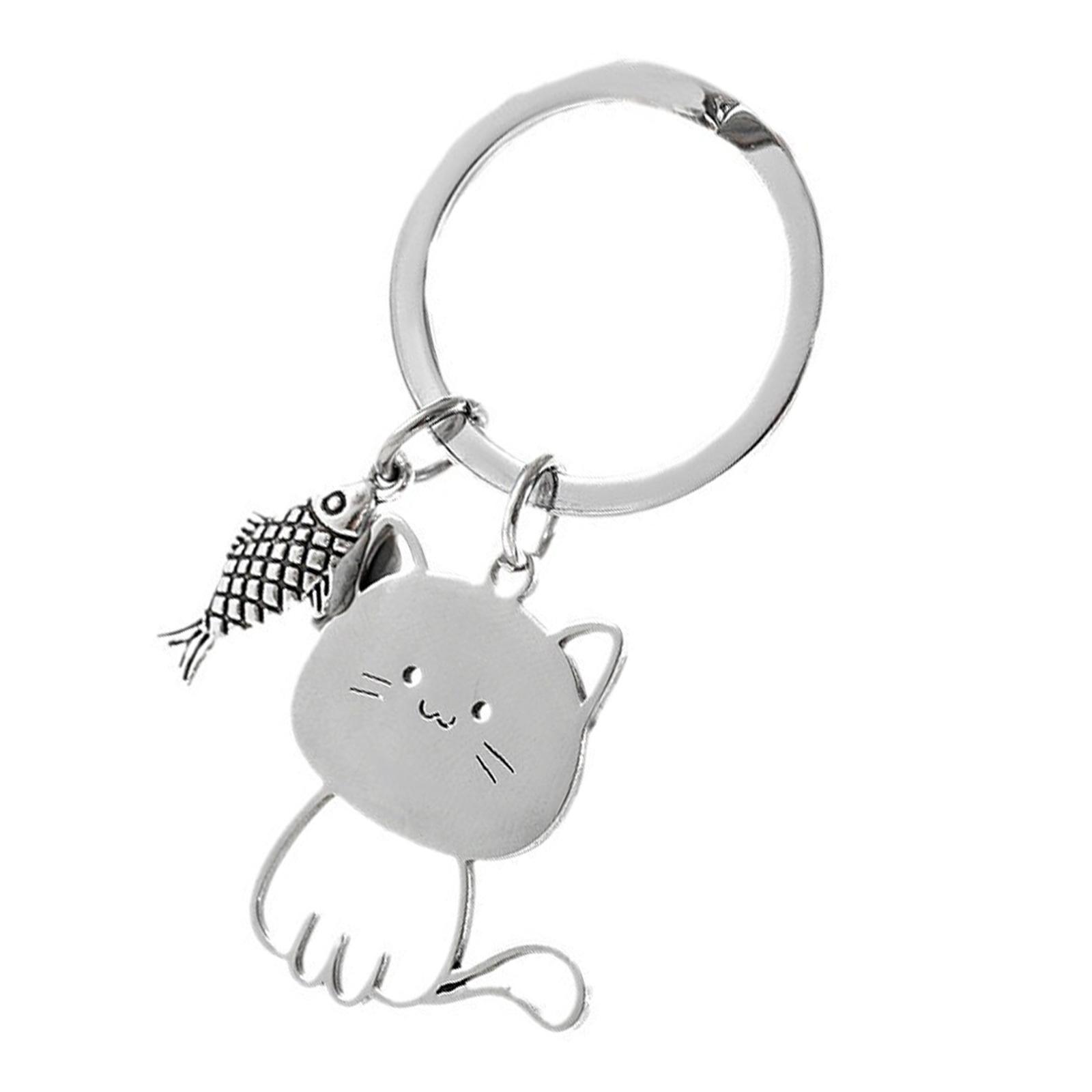 

Элегантные кошки Подвеска Подвеска для сумки Брелок Подвеска Текстура нержавеющей стали для украшения и для подарка B