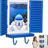 Mediterranean Window Photo Frame Key Holder PLA Material Cartoon Style Home Office Decor