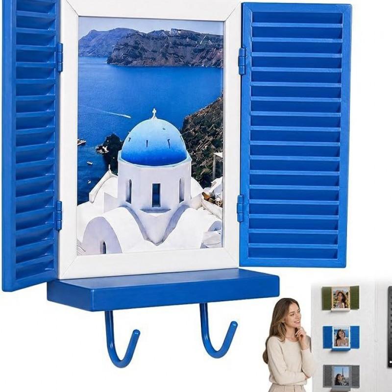 Mediterranean Window Photo Frame Key Holder PLA Material Cartoon Style Home Office Decor