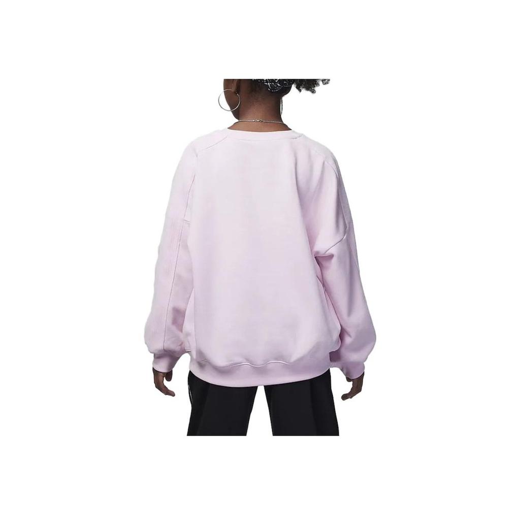 Jordan Soft Touch Mixed Letter Logo Crew Neck Casual Loose Fleece Sweatshirt Kids Tops Foam-Pink FV6015-663