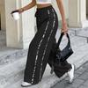 Women's Loose Casual Leopard Print Drawstring Wide Leg Pants