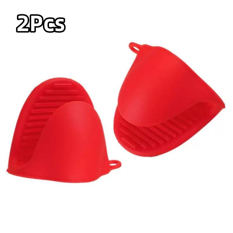 

2Pcs Silicone Pot Holder Gloves Non-Slip Grip Kitchen Utensils Anti Scalding And Heat Insulation Gloves Essential Kitchen Tools (As shown-19415)-