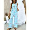 European and American 1D digital printing bohemian women's sleeveless suit is suitable for daily wear and vacation spot