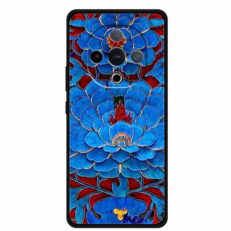 For Vivo Y300 5G Case 3D Emboss Flower Black Silicone Soft Back Cover Case For Vivo Y300C 2025 Phone Case 6.77" Coque Shell Para
