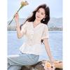 Elegant Lace V-Neck Resort Blouse