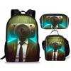 Classic Popular Novelty skibidi Toilet Man 3D Print 3pcs/Set Student School Bags Laptop Daypack Backpack Lunch bag Pencil Case