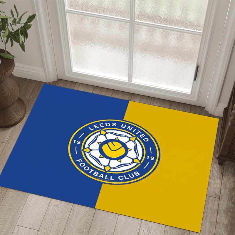 Leeds United Voetbal Ontwerp Kristal Fluweel Tapijt Gezellig Niet?Antislip Bedrukt Tapijt Voor Slaapkamer Woonkamer Entree