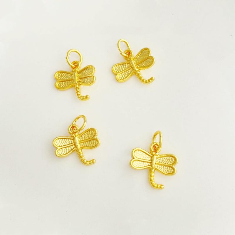 Gold-Plated Dragonfly Pendant for DIY Bracelets & Accessories