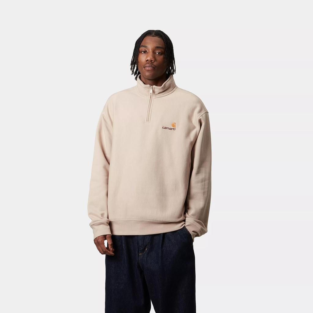 Carhartt WIP American Script FW24 Half Zip Sweatshirt Unisex sweatshirt Peanut I027014-2LP-XX