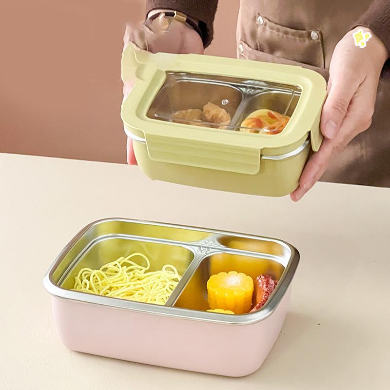 Divided Bento Lunch Box Detachable Lid Student Portable Large Capacity Sealed Lunch
