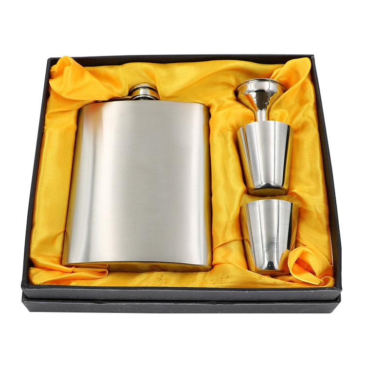 7 oz Hip Flask Gift Set,Stainless Steel Pocket Hip Flask with Funnel for Hard Alcohol Whiskey Wine Kettle Capacity 1-10oz