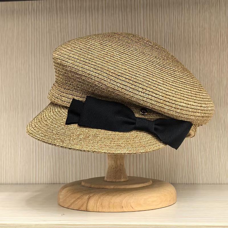 2025 New Duck Tongue Fashion Women s Sunscreen UV Hat Designer Luxury Bow Pearl Beach Hat Handmade Fashion Straw Hat хаки