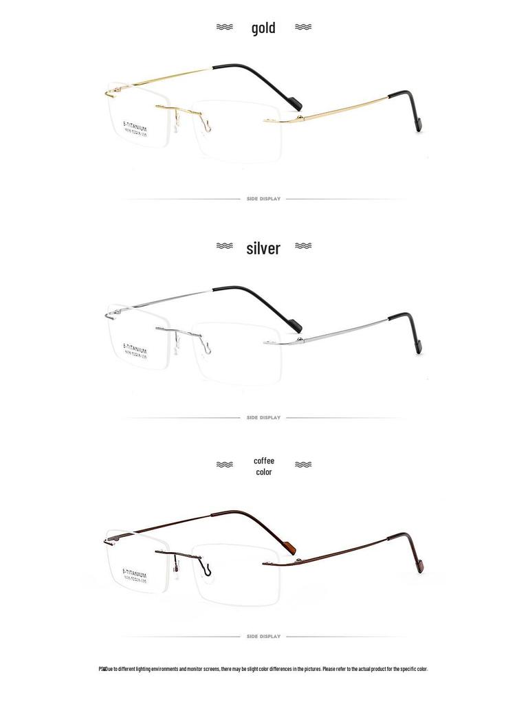 Men's Business Rimless Super Elastic Alloy Eyeglass Frame, Ultralight & Stylish for Myopia