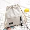 Schoolbag Canvas Bag Drawstring Backpack Solid Color Simple Versatile Cloth Bag Bundle Bag Women's Bag Leisure Bag