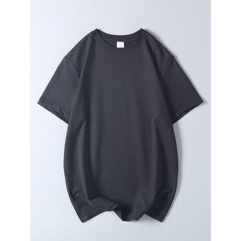 Export Export Orders! 220G Combed Cotton Sweater Short Sleeve T-shirt Summer Men's Pure Color Crew Neck Casual Half Sleeve