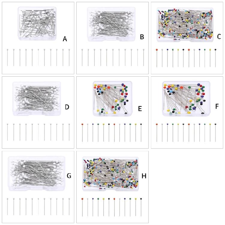 Straight Quilting Pin for Dressmaker Long Straight Pin White Colorful Sewing Pin for Fabric Sewing Dressmaking Project