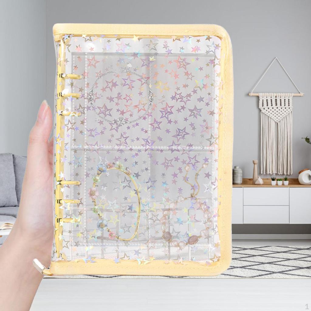 Schmuckaufbewahrungsbuch Reise-Organizer-Etui Karten Knöpfe Wiederverwendbar