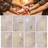 Skin-friendly Tattoo Transfers Golden Silver-color Metallic Sticker for Women Girls Temporary Waterproof Stickers