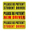 Student Driver Magnet 23x9cm Please Be Patient Reflective Sticker New Driver Bumper Magnet Safety Warning Sign Magnetic Decals