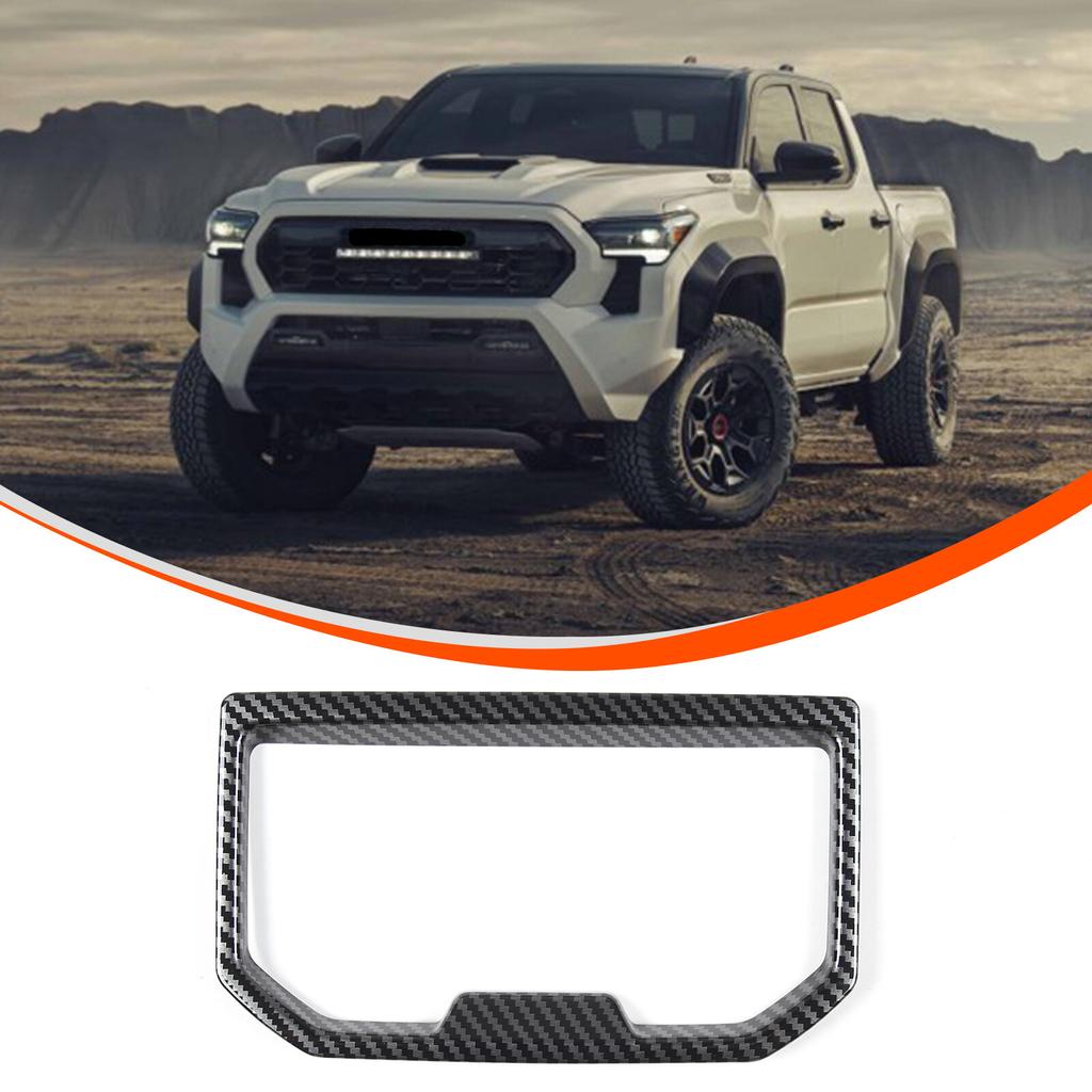 ABS Carbon Fiber Rear Water Cup Holder Cover Trim For Toyota Tacoma 2024+