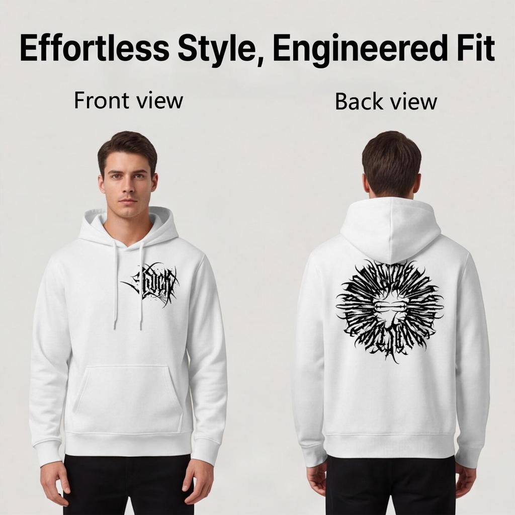 Men's 2D Graphic Hoodie | Minimalist Design, Soft & Breathable Fabric, Versatile for Daily Casual Wear