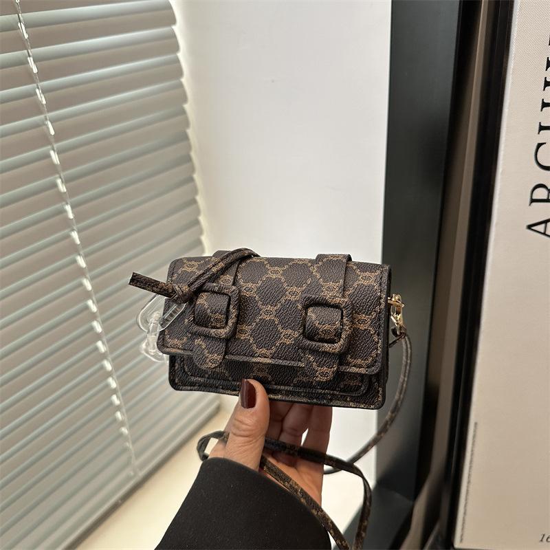 Retro trend texture casual shoulder messenger bag small square bag premium texture exquisite mini