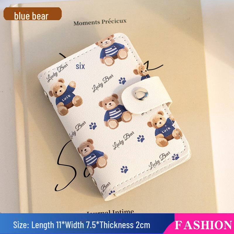 

Ультратонкий милый мультяшный держатель для карт: Большая вместимость, несколько отделений для карт, застежка-пряжка, компактный дизайн для женщин и мужчин, держатель для водительских прав