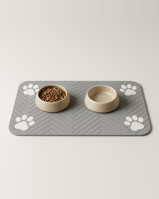 Pet Feeding Mat-Absorbent Pet Placemat for Food and Water Bowl, with Waterproof Rubber Backing, Quick Dry Water Mat for Dog Cat