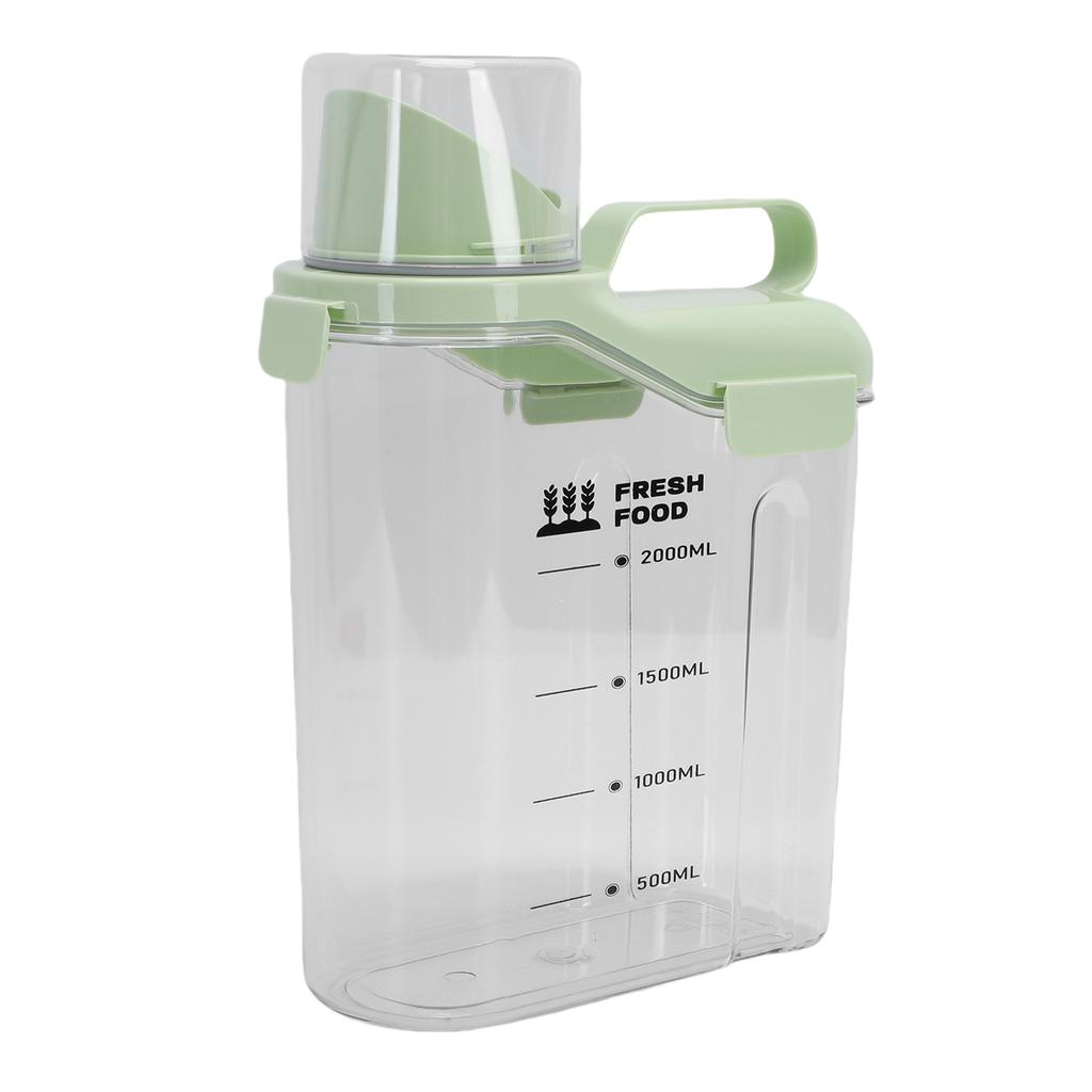 Cereal Storage Container with Spout and Measu  Cup Plastic  tight Kitchen   for Rice Grains Flour Dry Food