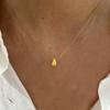 INS Simple Titanium Steel Water Drop Necklace - Mini Polished Tear Drop, Colorfast Finish