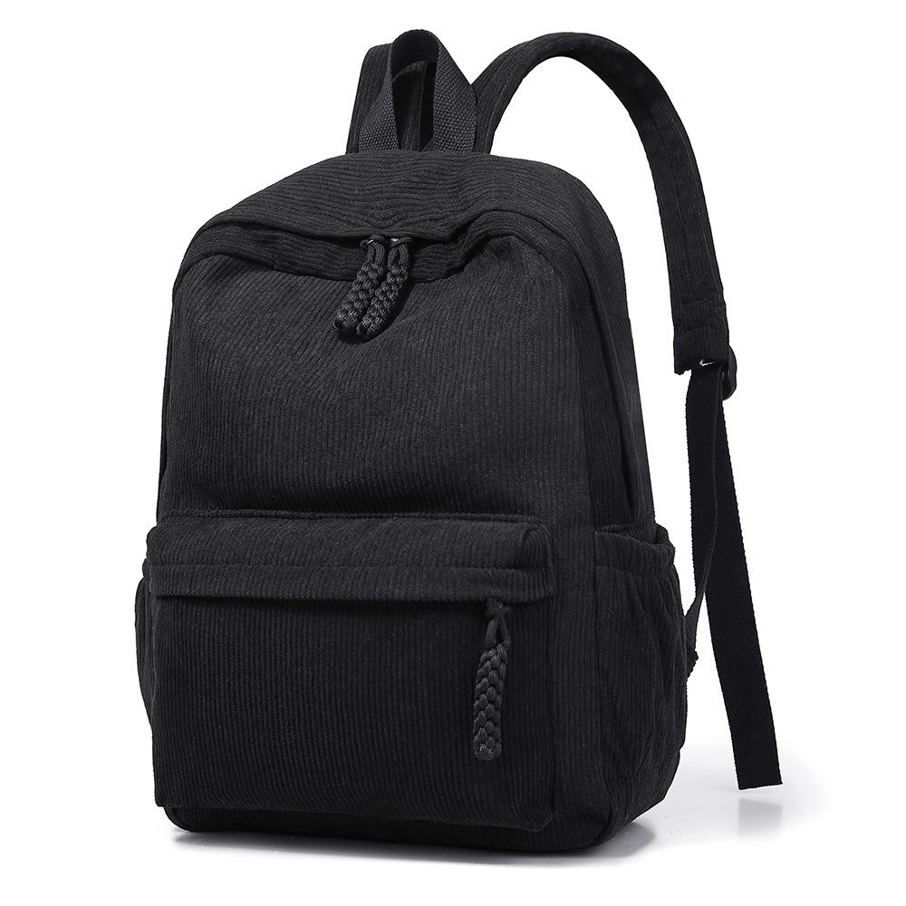 

Backpack Female Junior High School College Student Backpack Fashion Male Large Capacity Simple Velvet Backpack чорний