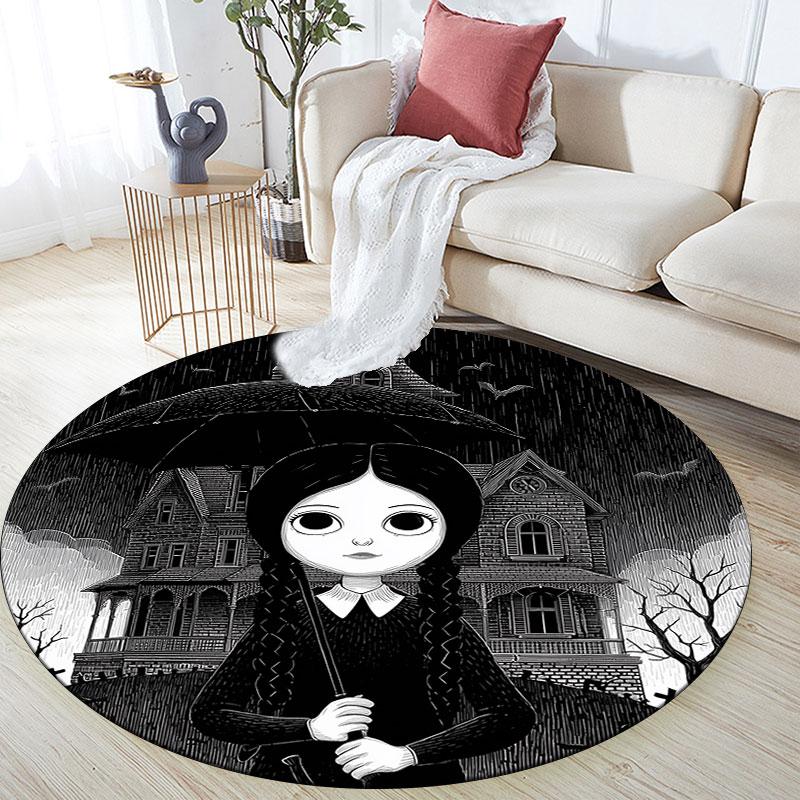 Cartoon Girls pattern round rug,Carpet Rug for Living Room Bedroom Playroom ,Non-slip Floor Mat,Holiday Gifts and Birthday Gifts.
