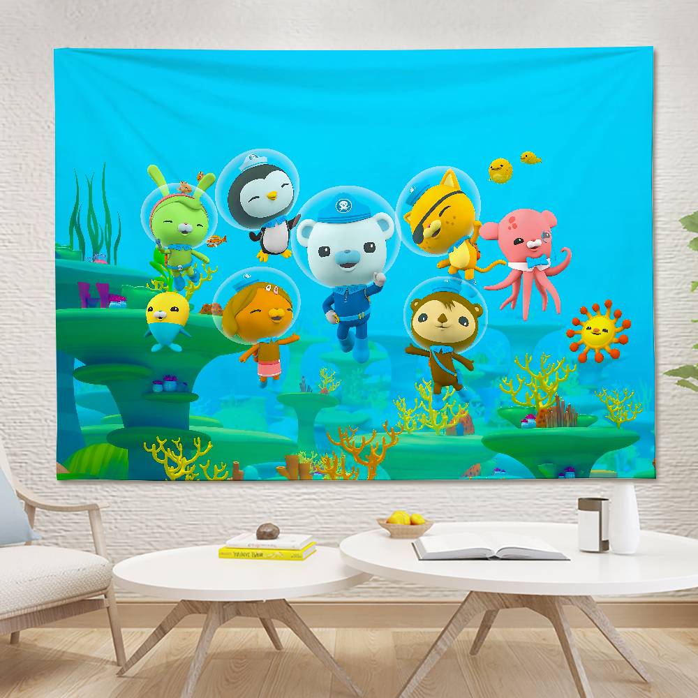 Kawaii OOctonaut Tapestry Wall Hanging Printed Polyester Tapestry INS Decoration Wall Decor