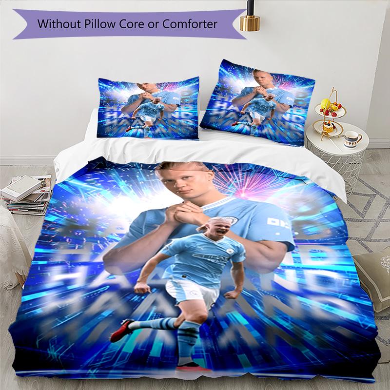 3pcs Haaland9 Design Cover Set - HD Printed Bedding with 1 Cover and 2 Pillowcases - Perfect for Home and Dorm Decor
