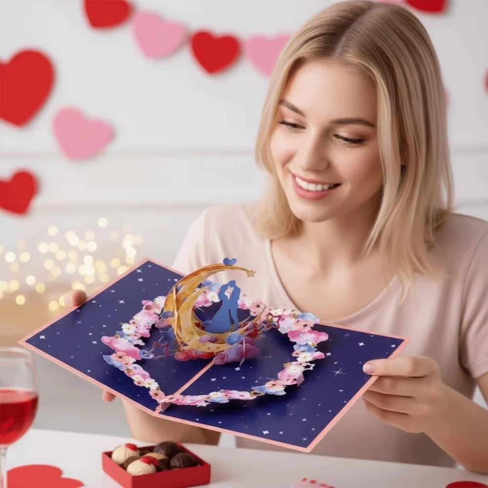 Romantic 3D Heart Tree Greeting Card Elegant Paper Sculpture Pop-Up Valentine's Day Cards Invitation Folding