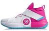 All City 7 Hook and Loop High Top Basketball Shoes Men's White Pink ABAP105-6