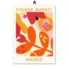 Nordic Abstract Flower Market Leaf Illustration Wall Art Posters and Prints Canvas Painting Wall Pictures for Living Room Decor