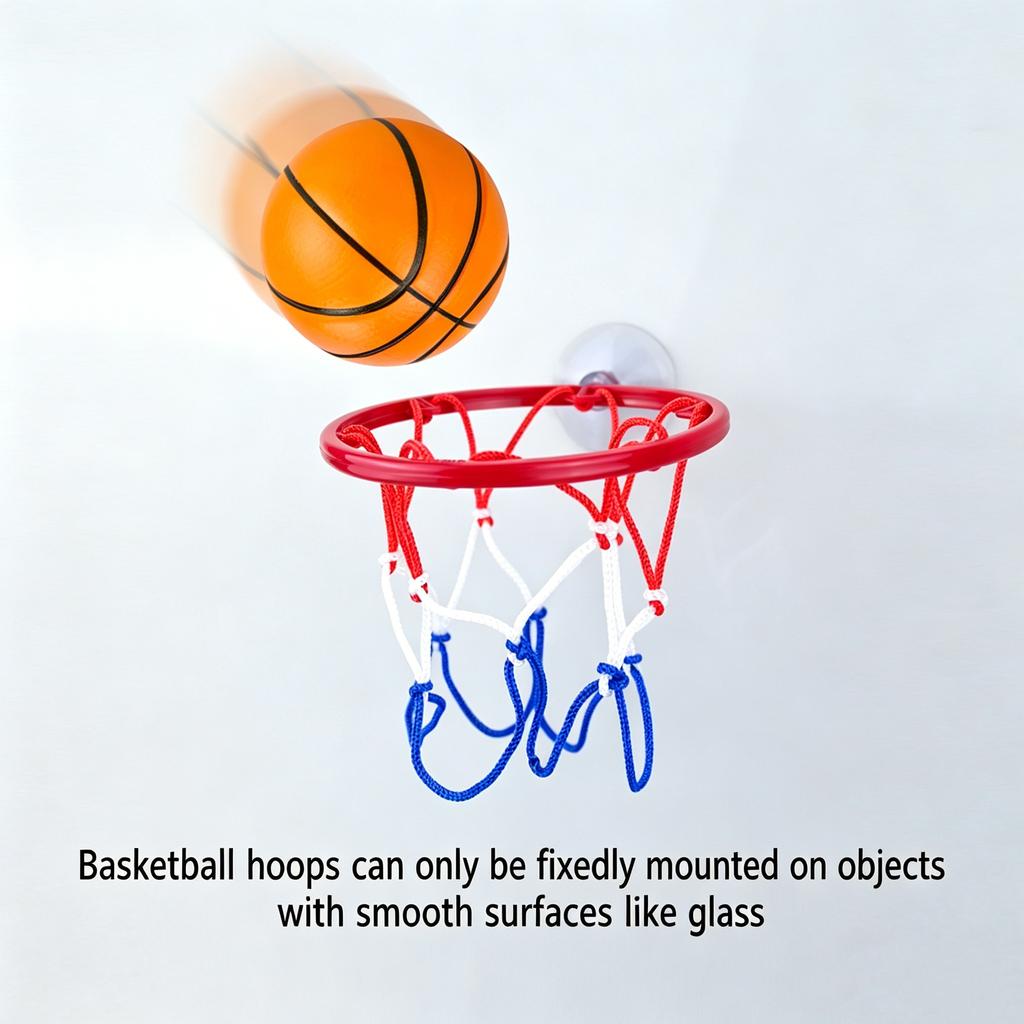 Wall Suction Mini Basketball Hoop No Drill Easy Install Portable Desktop Shooting Game Indoor Office Stress Relief Leisure Toy