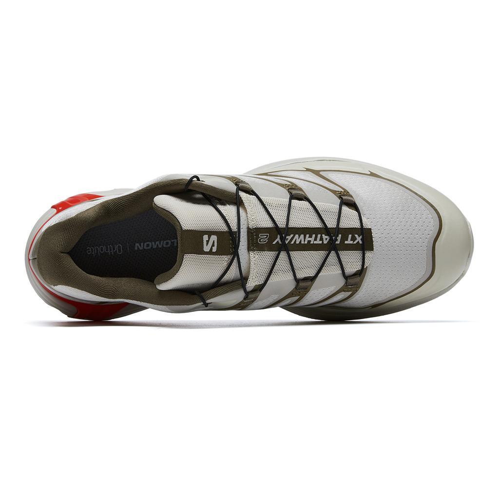 SALOMON Xt-Pathway 2 Bequeme Stilvolle Atmungsaktive Unterstützung Low-Top Laufschuhe Unisex Sneaker Beige Braun Rot 478608