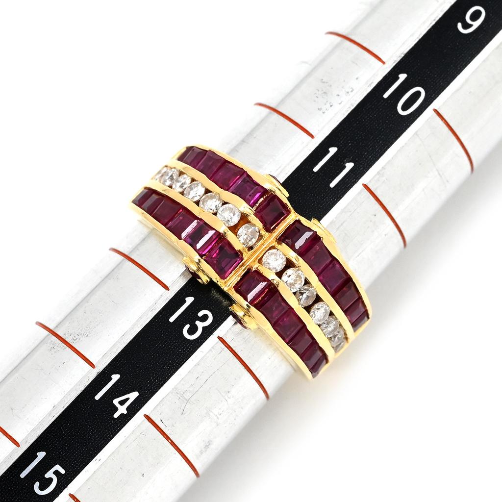 NON BRAND - Ruby DiamondRing ring 18K Yellow Gold/Ruby #12.5(JP Size) Array