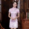 Sexy Oro Donne Cinesi Drago Mini Qipao Tradizionale Raso Cheongsam Casual Vestidos Vestito