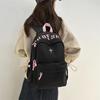 College-Stil Rucksack mit Buchstabenstickerei Leichte Schultasche Damen Rucksack mit großem Fassungsvermögen