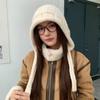 Cute Lace-up Design Knitted Hats Warm Windproof Pullover Hat Adjustable Winter Hats