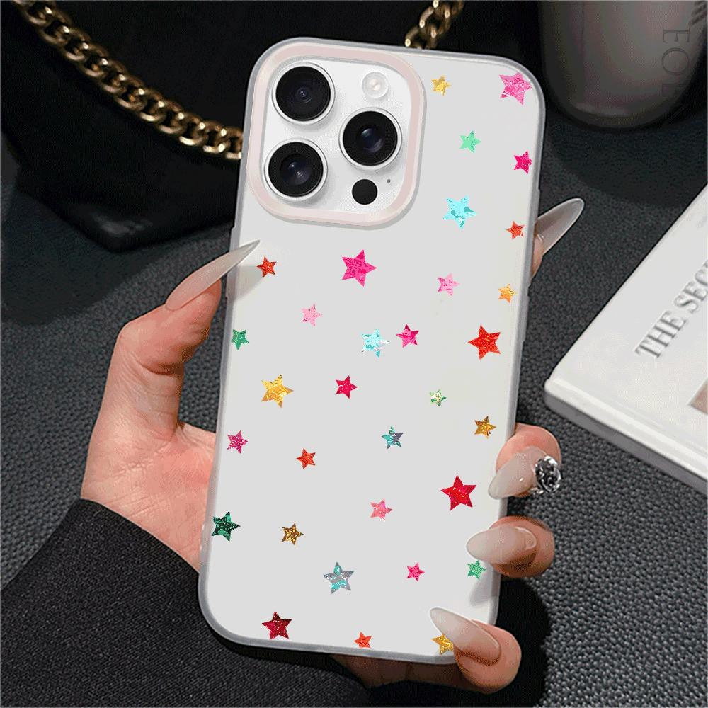Star Silicone Case for iPhone 16/15/14/13/12/11 Pro Max/Mini - Ultra-Thin Slim Anti-Scratch & Drop Protective Cover, Trendy Gift