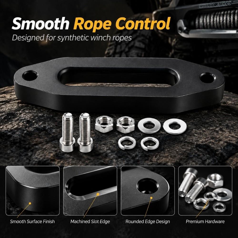 Aluminum Hawse Fairlead Heat Resistant Winch Rope Guide Durable Winch Fairlead  SUV ATV UTV